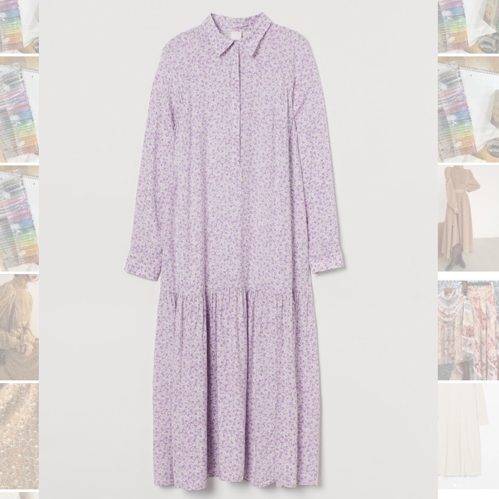 H and M floral midi dress.